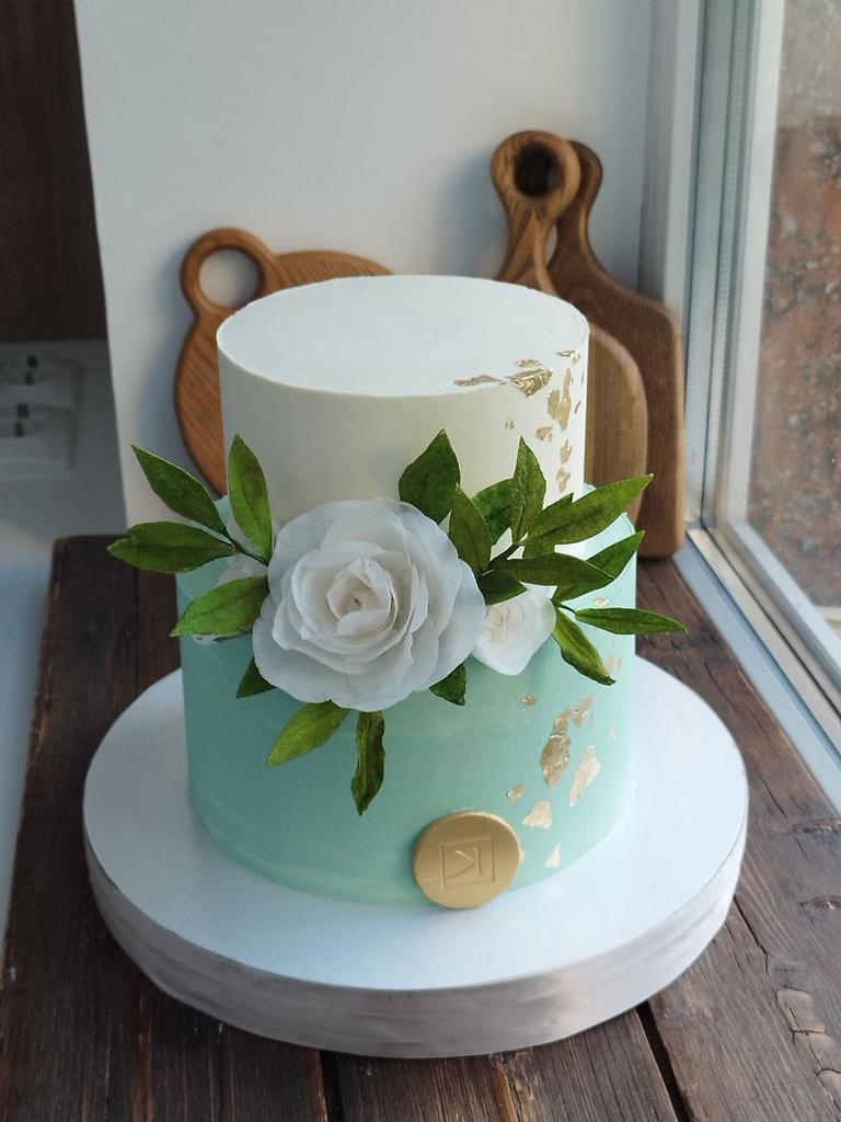 Свадебный торт зелёного цвета