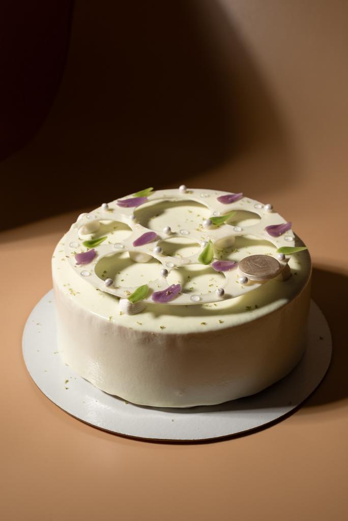 Торт с цедрой лайма и шоколадным декором