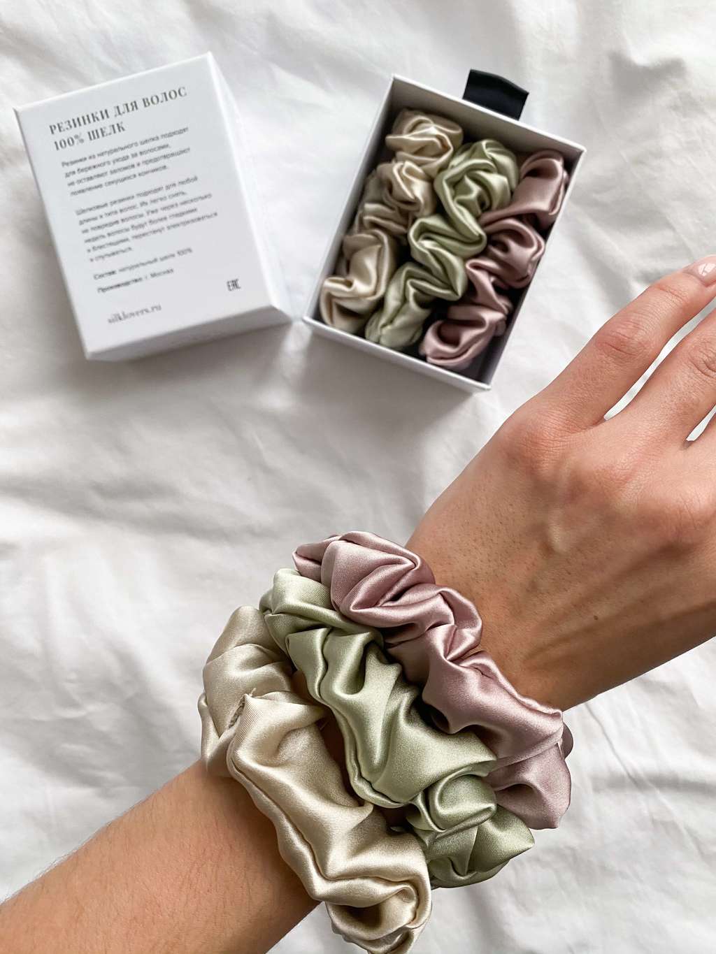 Набор из 3-х шелковых резинок STANDART  в коробке