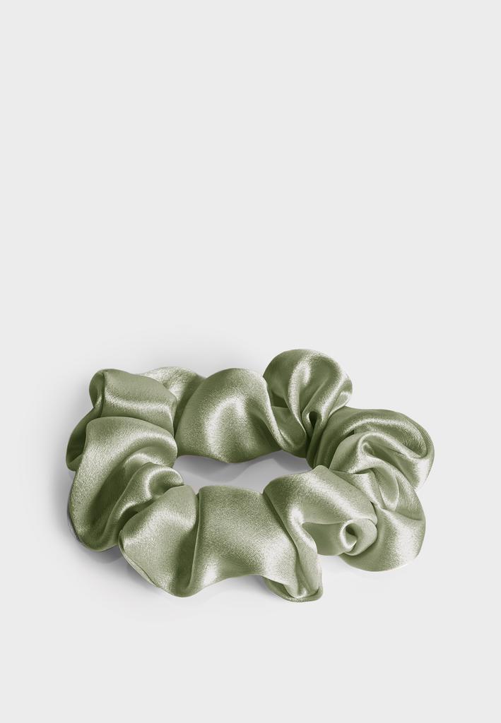 Шелковая резинка для волос STANDART оливковая