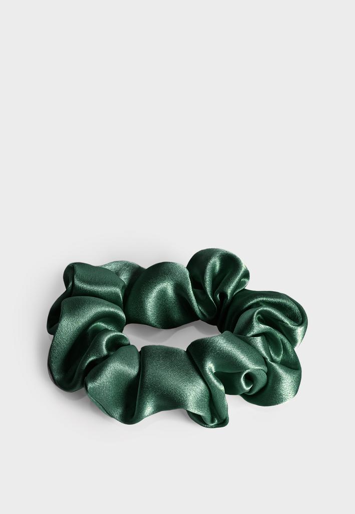 Шелковая резинка для волос STANDART изумрудная