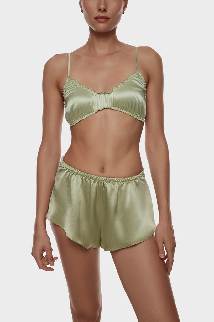 Комплект бра без застежки и шорты из натурального шелка: выбрать цвет