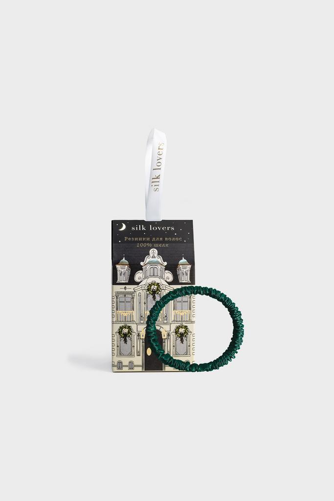 Шелковая резинка для волос MINI в новогоднем домике