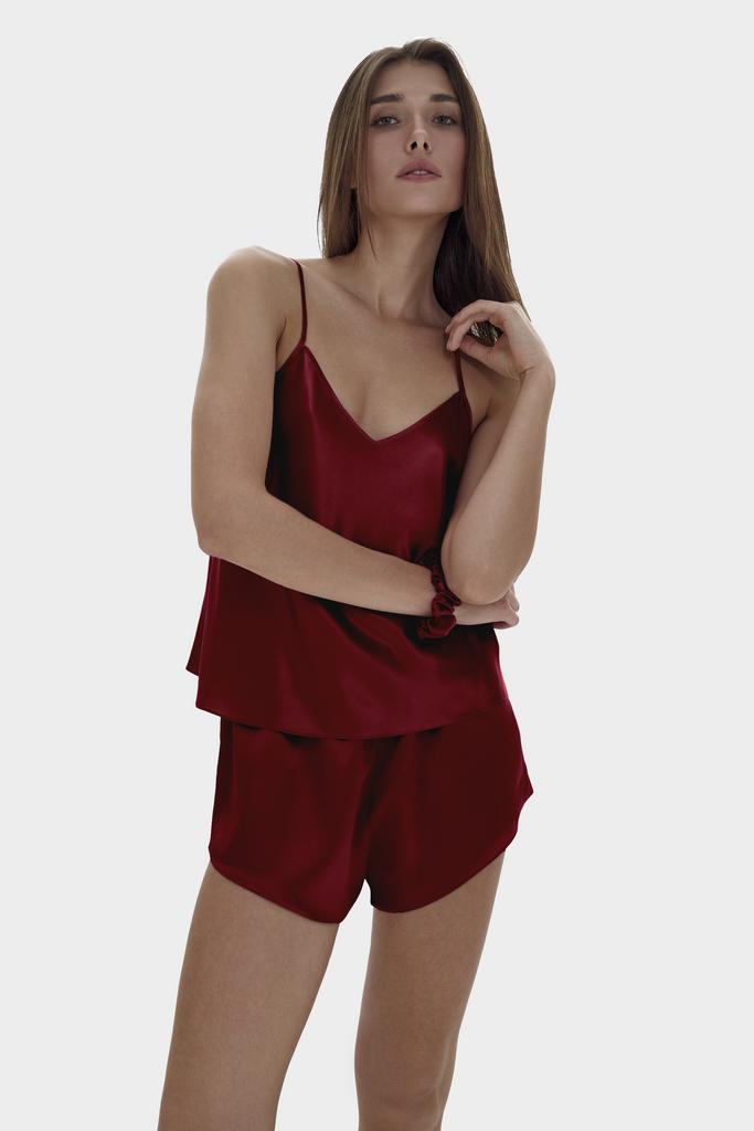 Шелковая пижама в цвете бордо