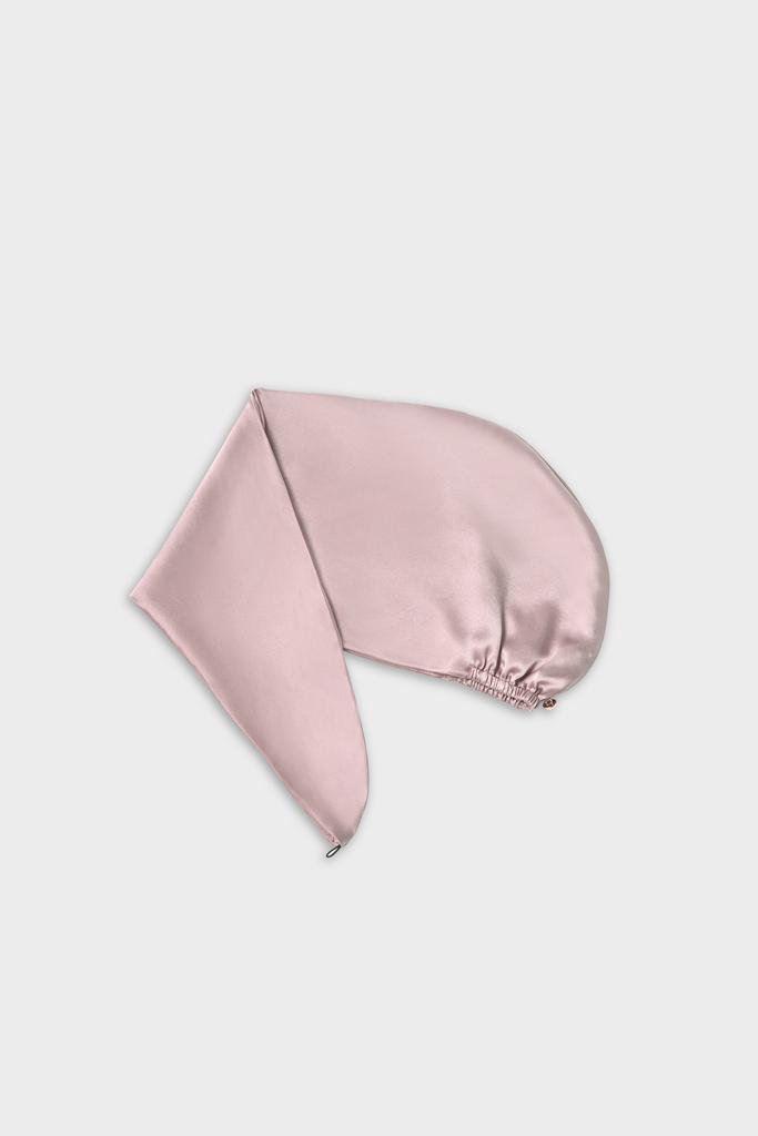 Шелковый тюрбан для волос в пудровом цвете