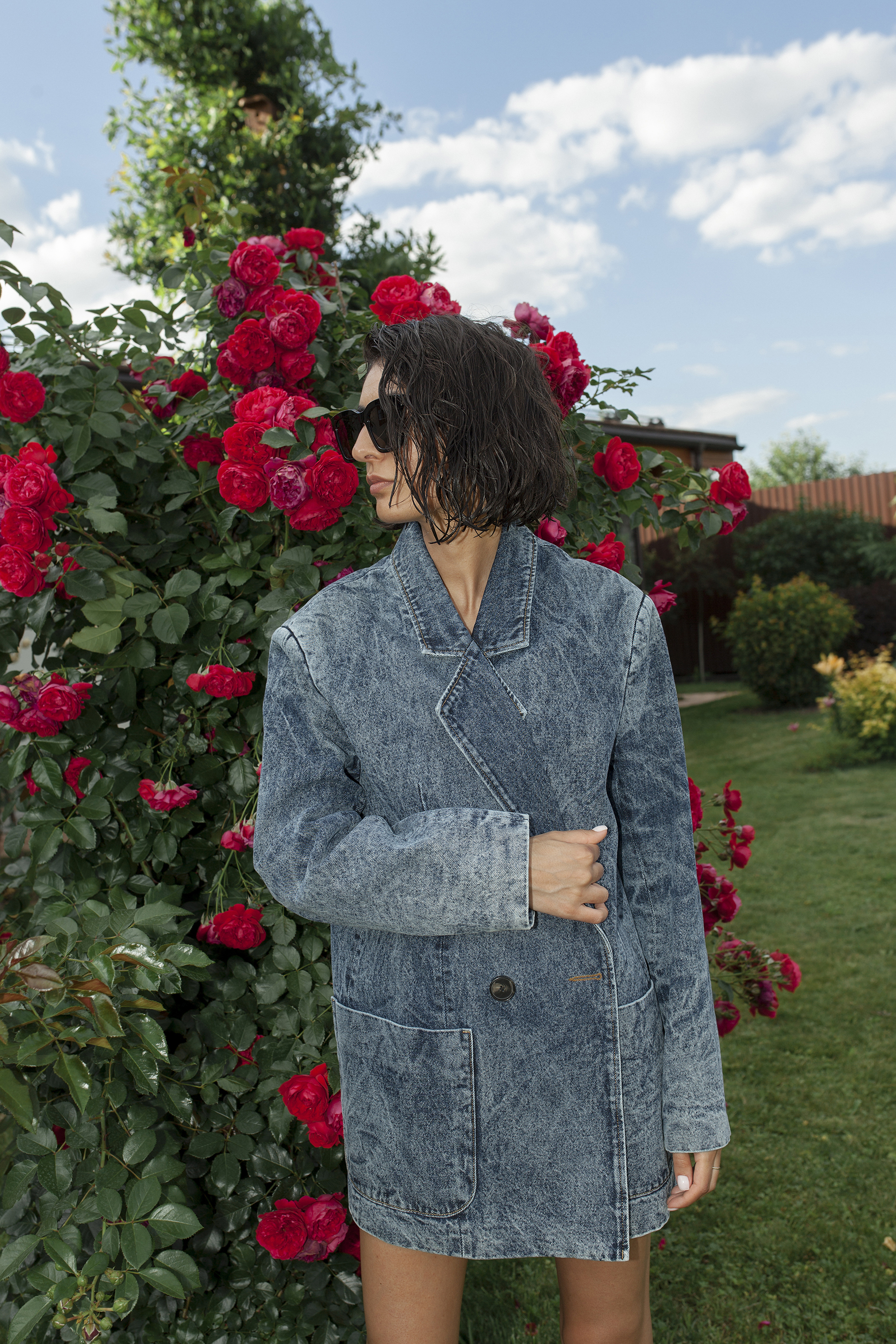 Пиджак oversize джинсовый