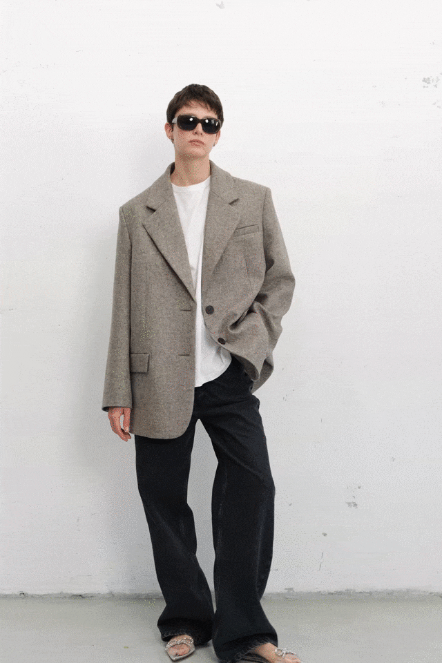 Пиджак-пальто однобортный в цвете "Гриб"