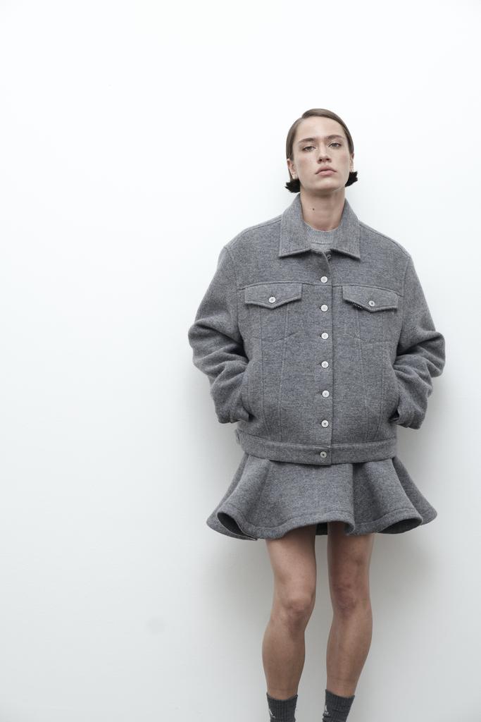 Джинсовка шерстяная светло-серая unisex