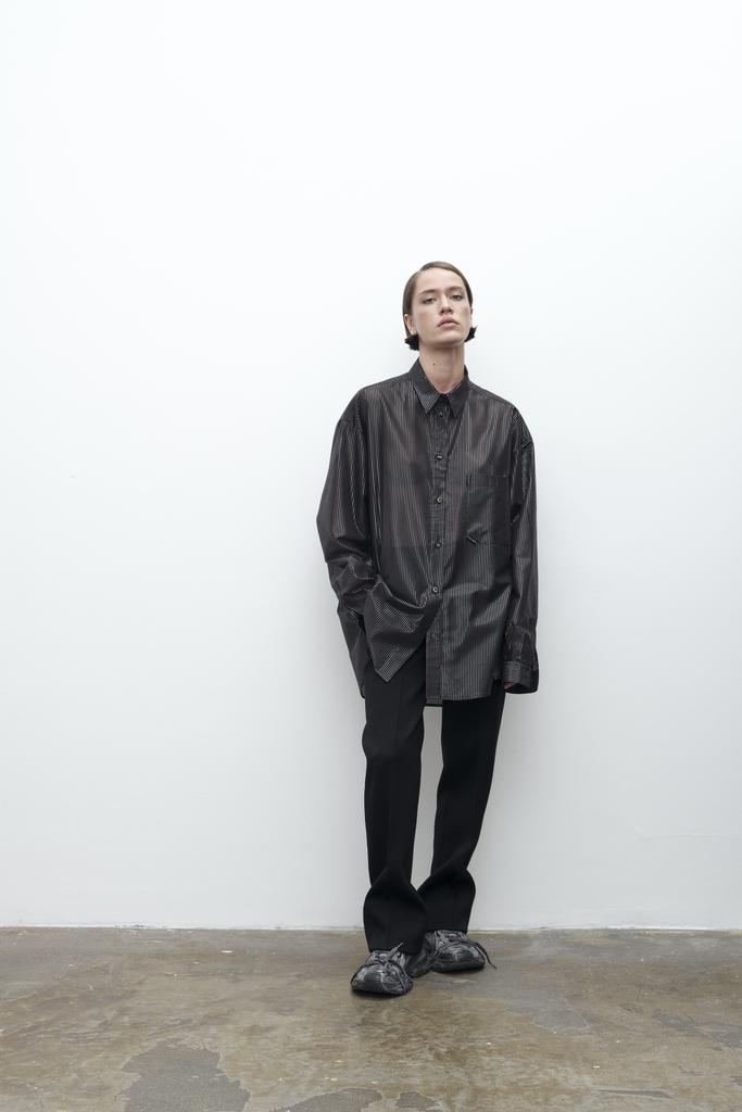 Рубашка шёлковая в полоску unisex