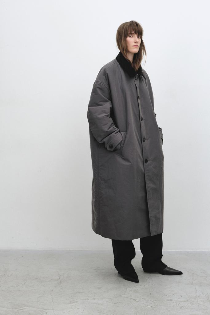 Плащ теплый серый unisex