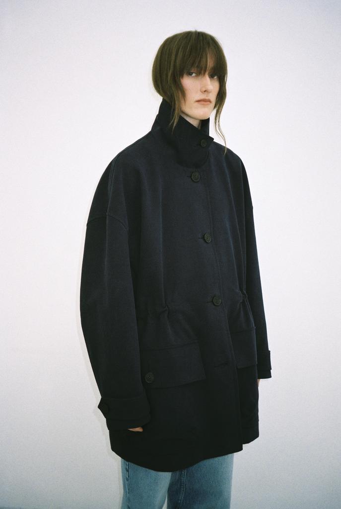 Куртка хлопковая с кулиской синяя