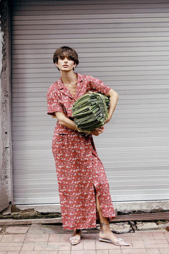 Юбка на запах в цветочек