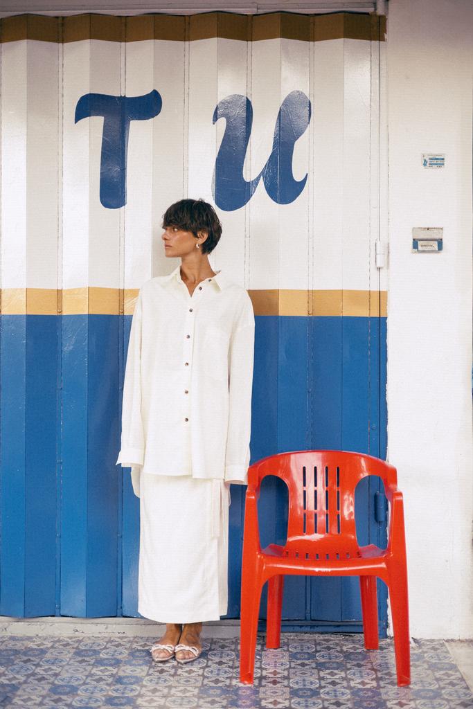 Юбка на запах изо льна