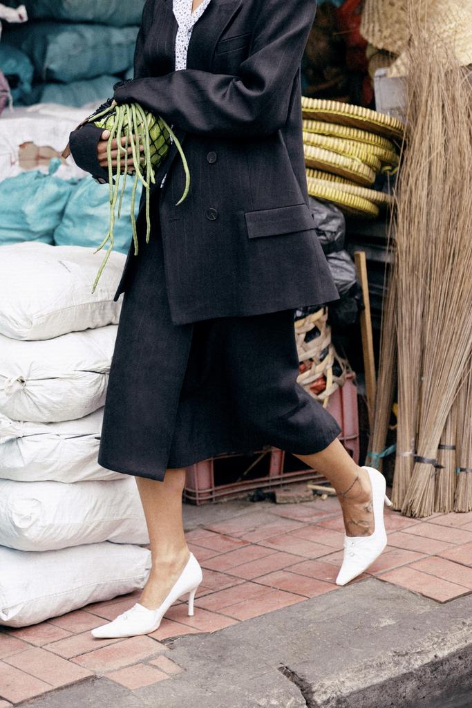 Юбка на запах в полоску из крапивы