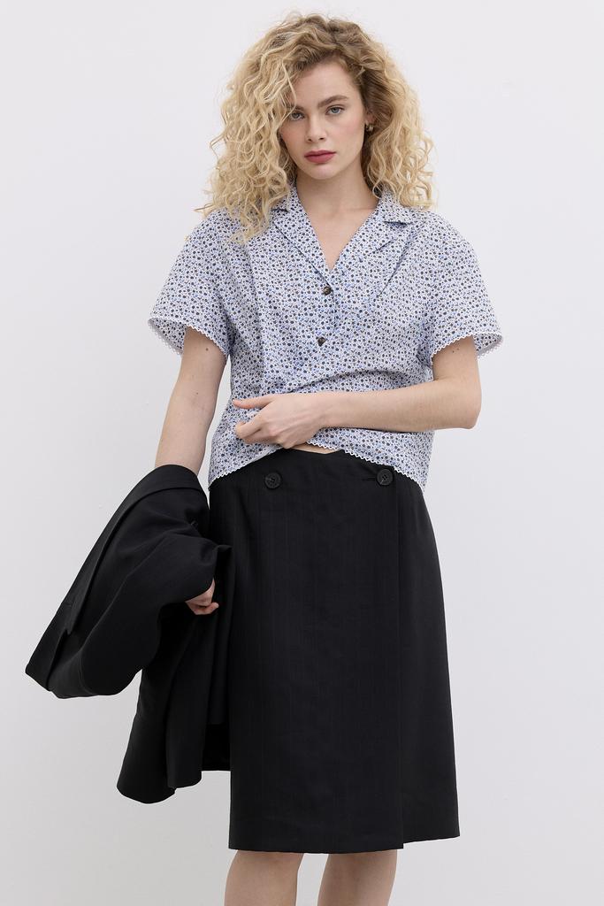 Юбка на запах в полоску из крапивы