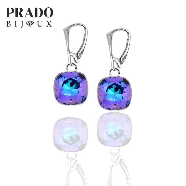 Серьги "Square  style" heliotrope