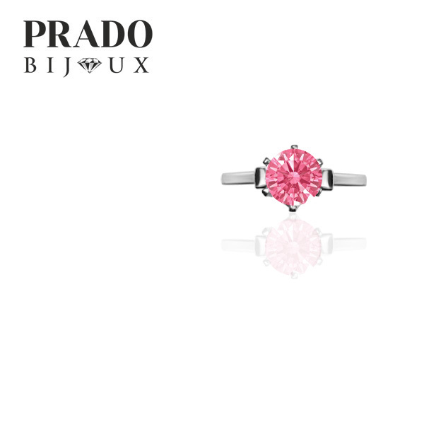 Кольцо "Solitaire" Swarovski zirconia pink