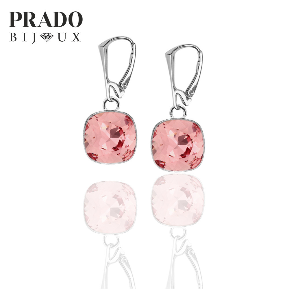 Серьги "Square  style" rose peach