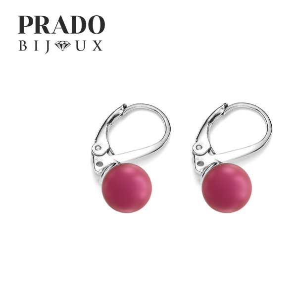 Серьги "Crystal pearl" mulberry pink