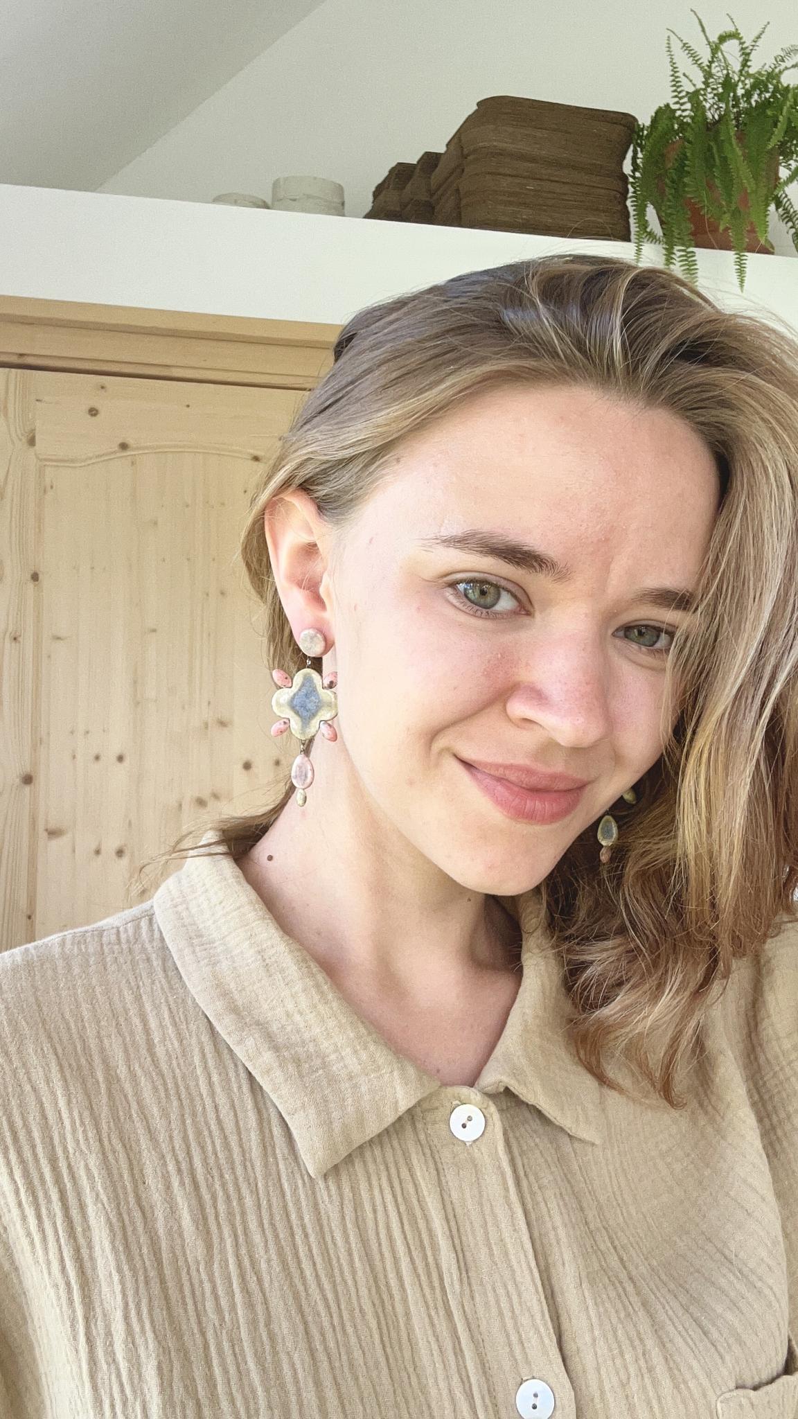 Серьги круг-клевер-капля #однитакиебольшенебудетнадобрать