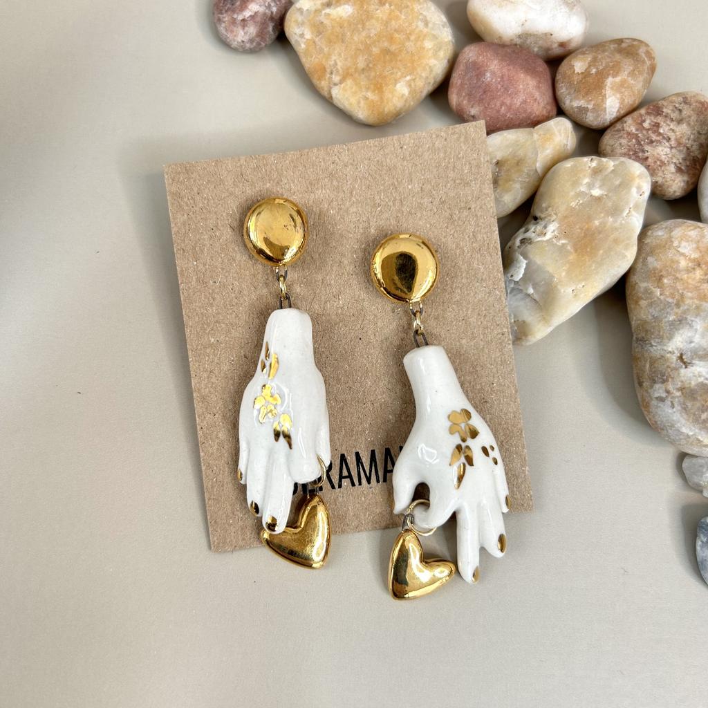 Серьги Подарок Пабло с сердцами