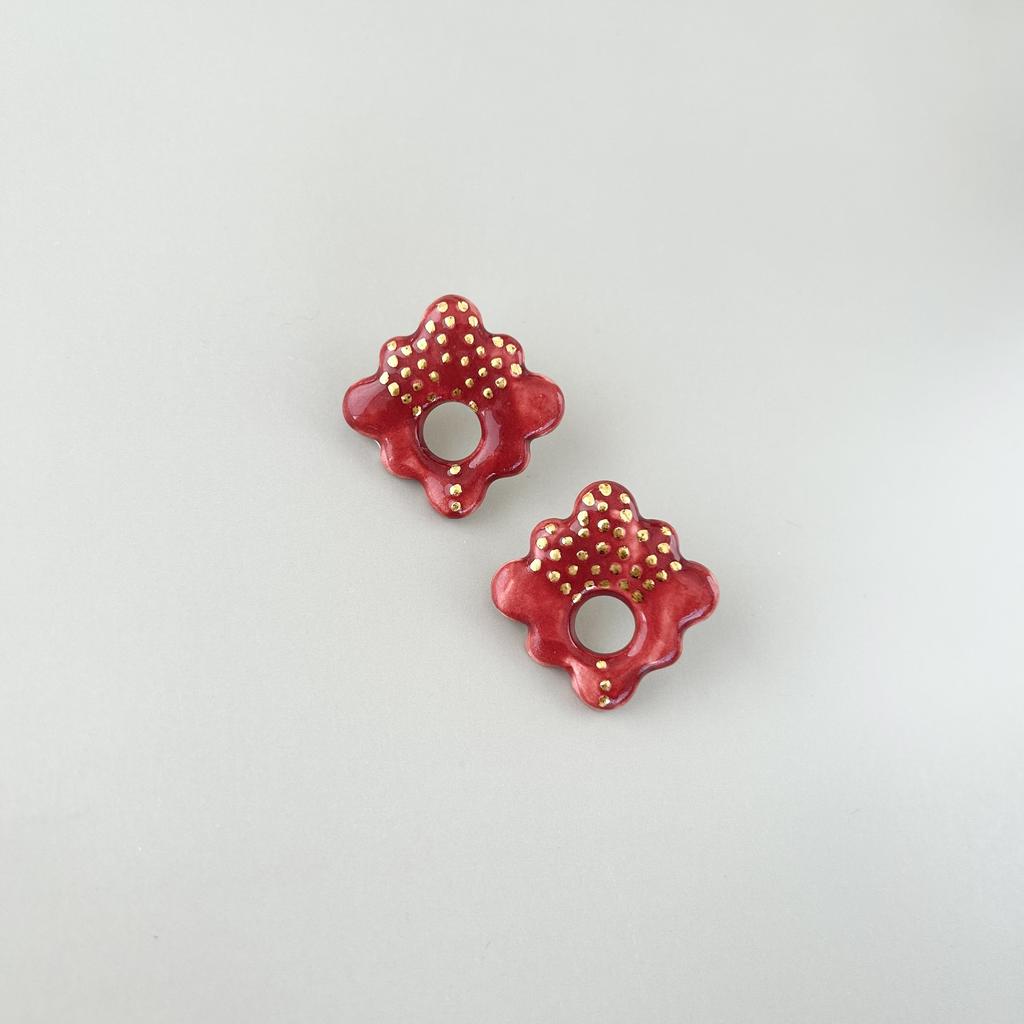 Серьги хоровод малина