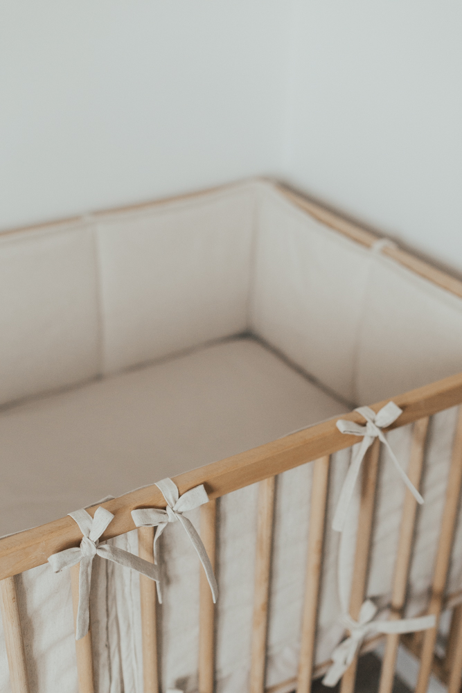 Бортики в кроватку изо льна с хлопком
