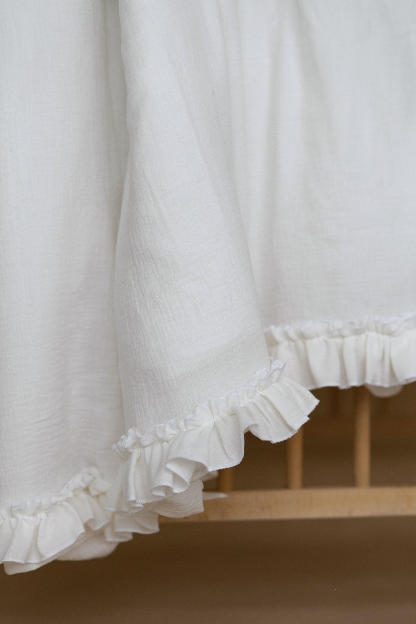 Пододеяльник из муслина с рюшами