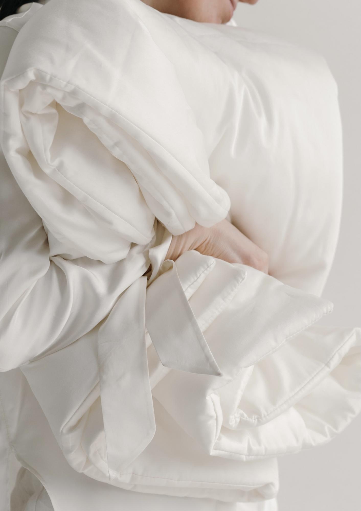 Базовое белое одеяло из хлопка