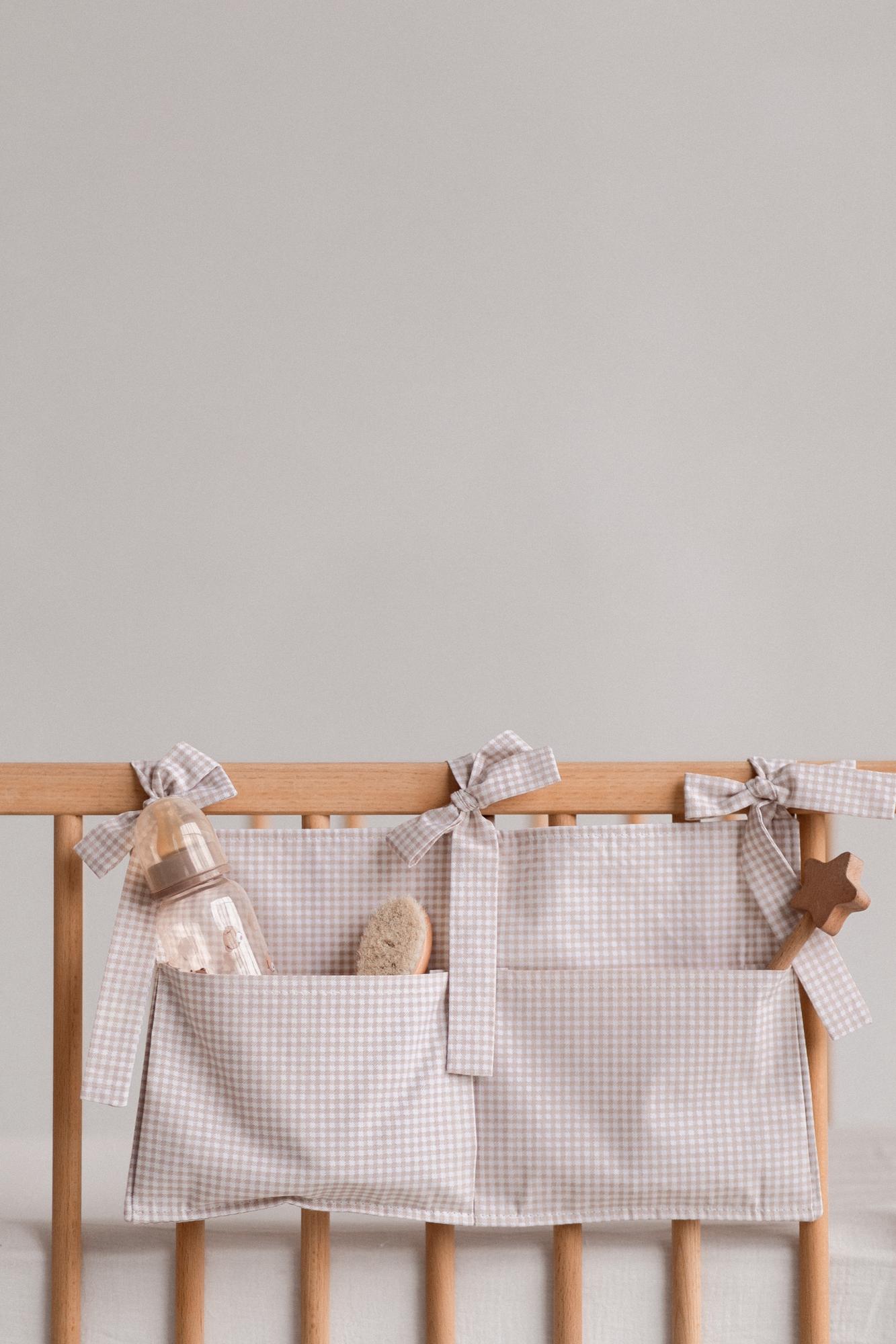 Органайзер из хлопка в бежевую клеточку