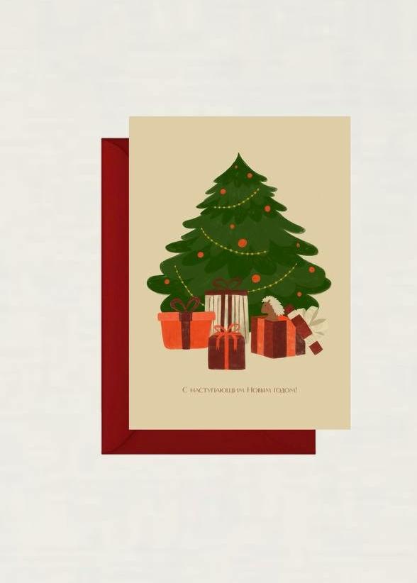 Открытка с ёлочкой