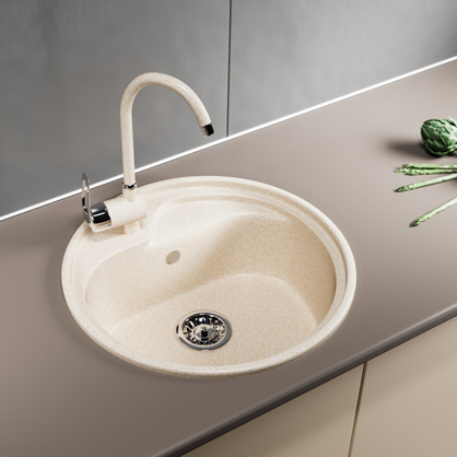 Мойка из искусственного мрамора GM10 - 440ММ (ГЛУБ. ЧАШИ 180)