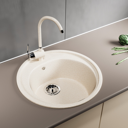 Мойка из искусственного мрамора GM11 - 500ММ (ГЛУБ. ЧАШИ 180)