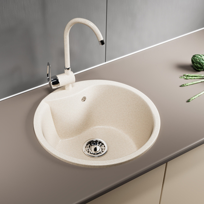 Мойка из искусственного мрамора GM12 - 480ММ (ГЛУБ. ЧАШИ 210)