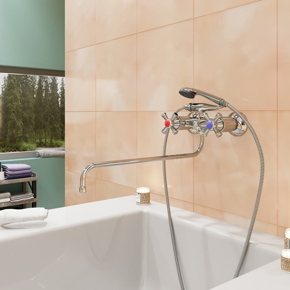 Смеситель ML10-02 для ванны и умывальника 1/2 кер. MIXLINE