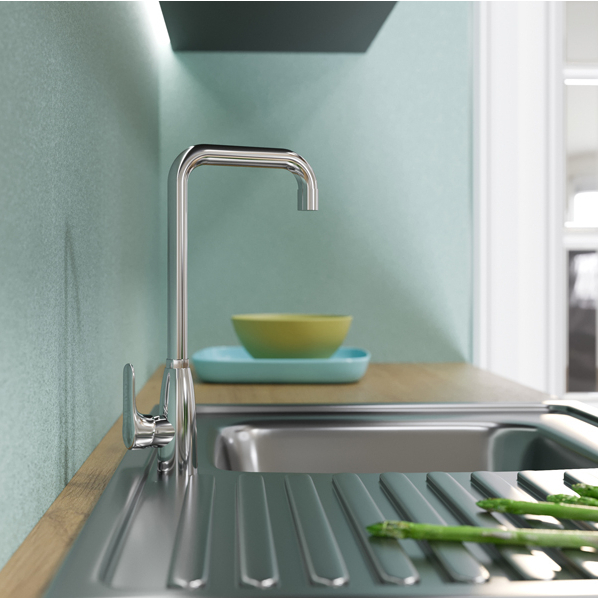 Смеситель ML13-032 для кухни 40k  высокий излив боковая ручка (без подводки) MIXLINE