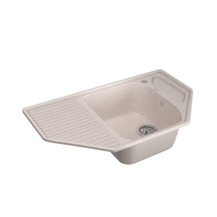 Мойка из искусственного мрамора GM24 УГЛОВАЯ С КРЫЛОМ, 490*780ММ