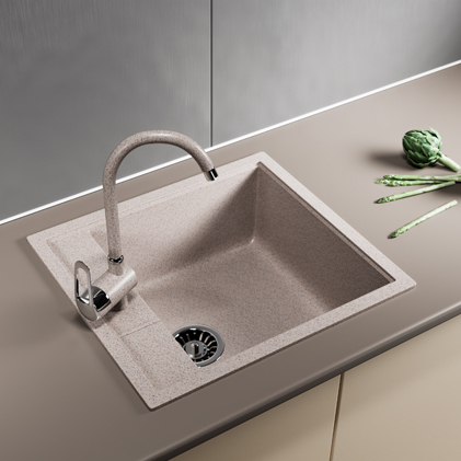 Мойка из искусственного мрамора GM28 445*500ММ