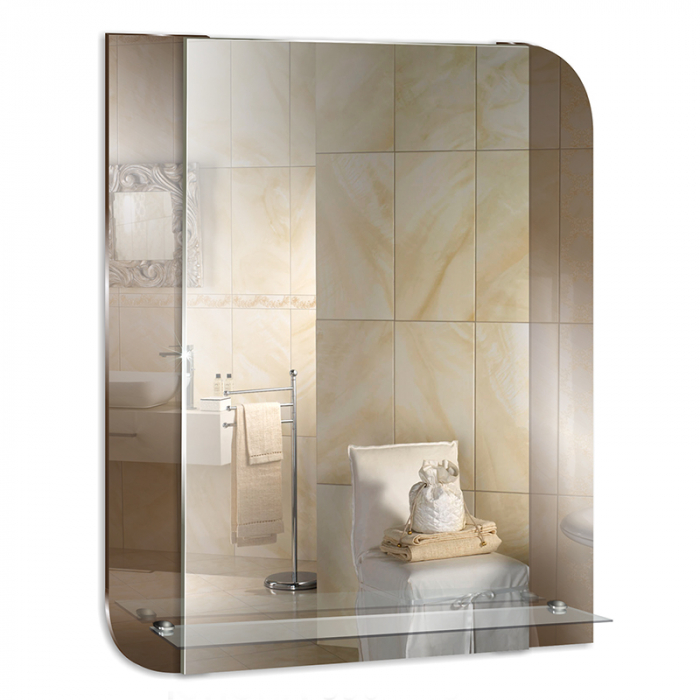 Зеркало "Юнона" 550*685 с полкой MIXLINE
