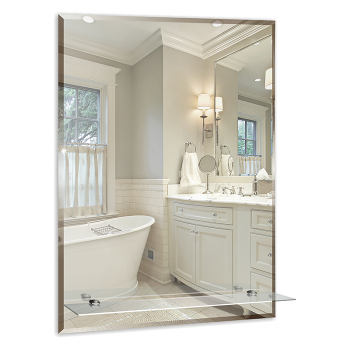 Зеркало "Модерн-Люкс" 495*685с полкой и фальцетом MIXLINE