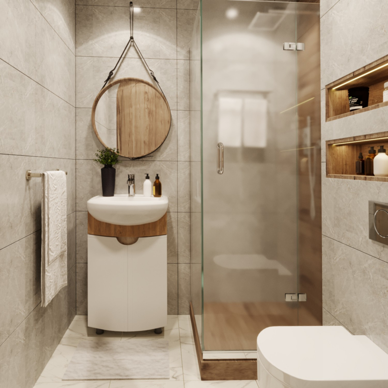 Тумба для ванной КРОКУС-50 белый-дуб кантри под ум.Арго-50