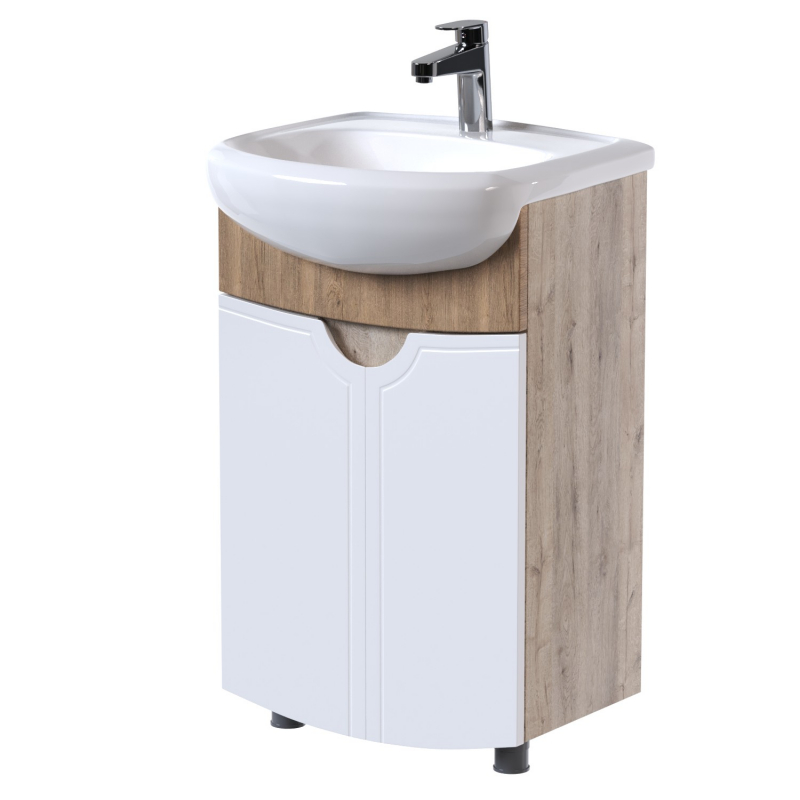 Тумба для ванной КРОКУС-50 белый-дуб кантри под ум.Арго-50