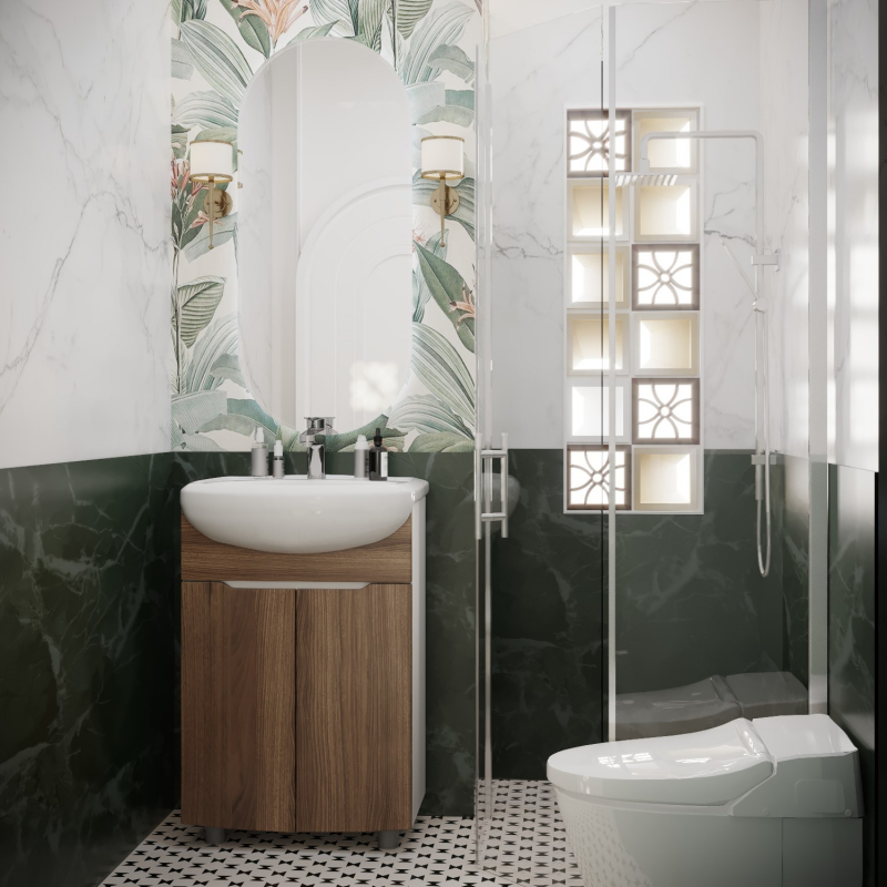 Тумба для ванной ЛИВАДИЯ-55 шимо темный-белый под ум.Арго-55