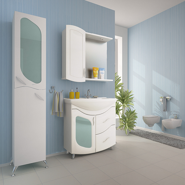 Тумба для ванной АССОЛЬ-75 под ум.Элеганс-75 (ПВХ)