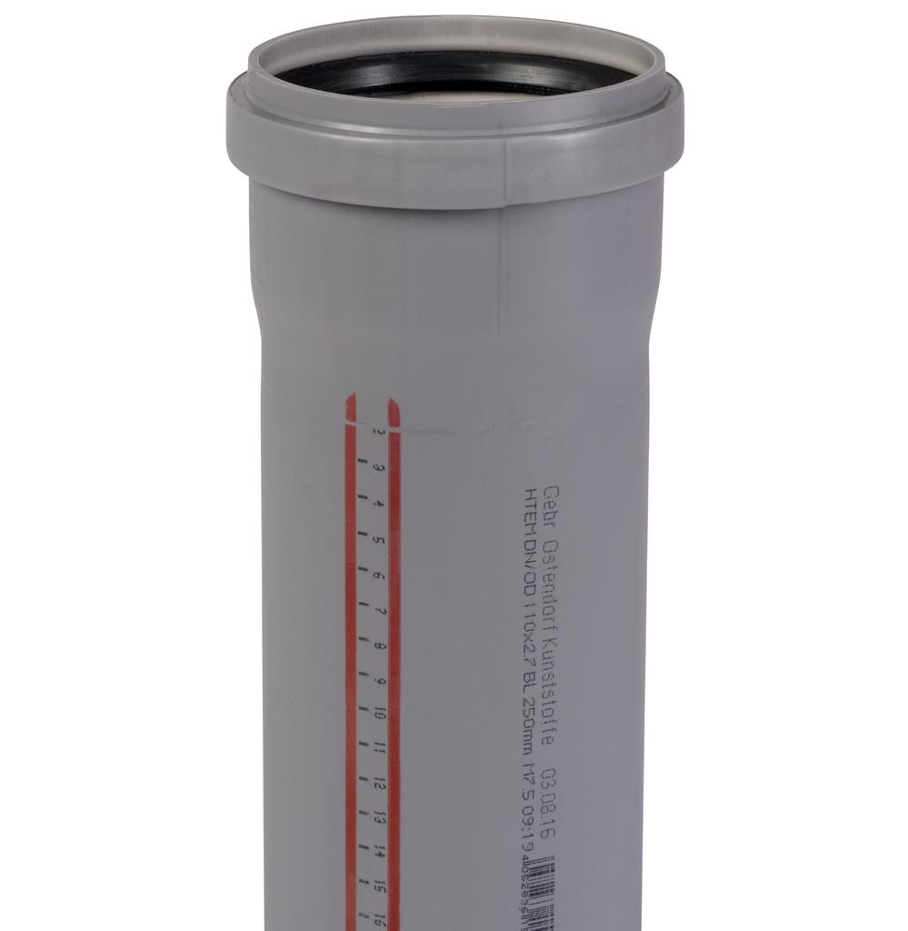 Труба серая 110 / 0.5м внутренняя канализация HTEM Ostendorf