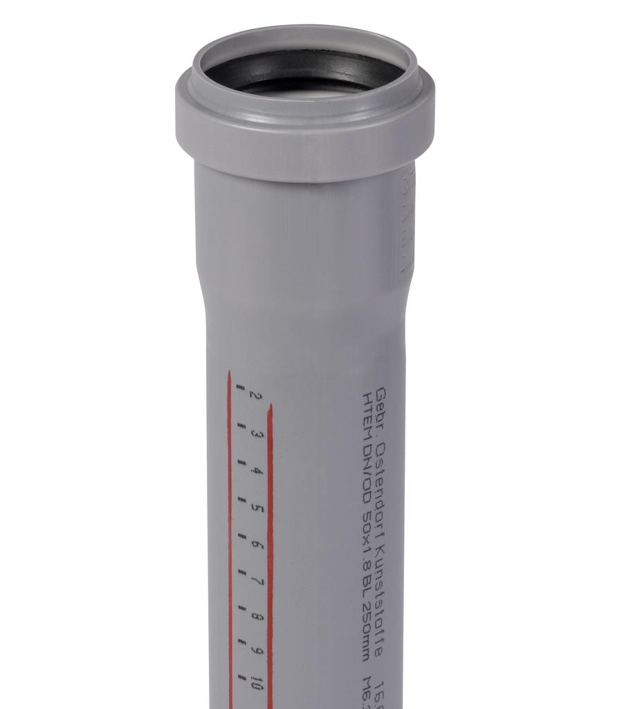 Труба серая 50 / 2м внутренняя канализация HTEM Ostendorf