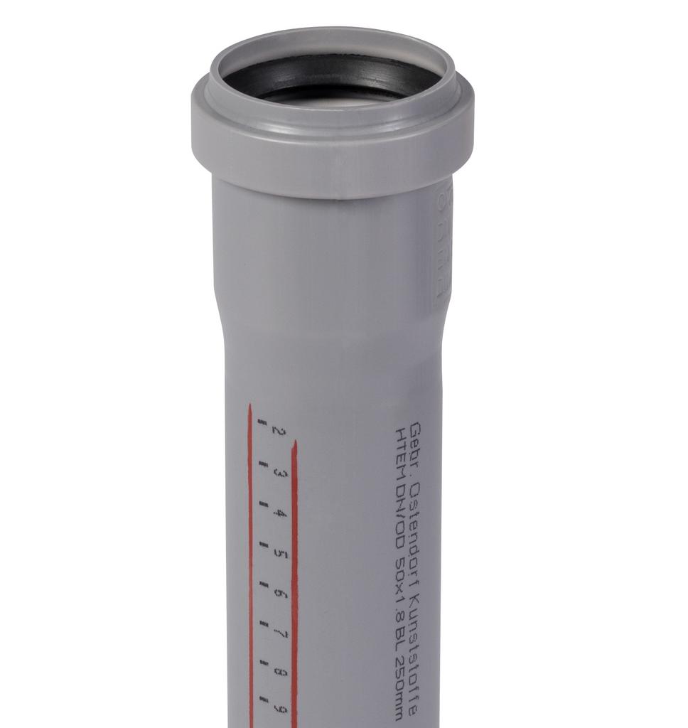 Труба серая 50 / 0,5м внутренняя канализация HTEM Ostendorf