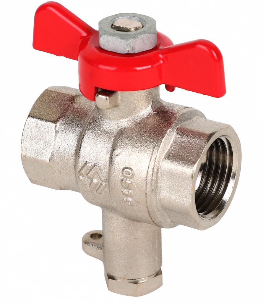 Кран 1/2"х8мм для подключения термодатчика, бабочка BV.648.04  MVI