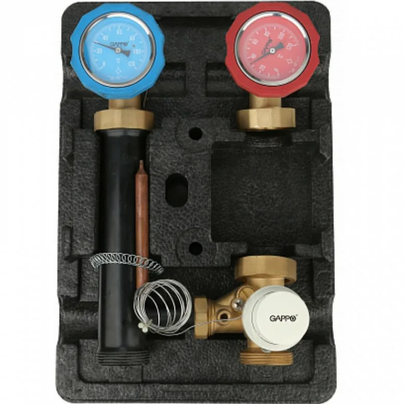 Насосная группа с термостатическим смесительным клапаном 1" б/насоса G1481 GAPPO