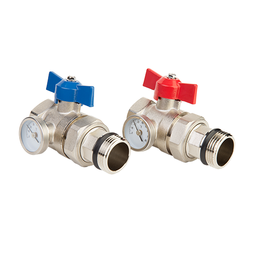 Шаровый кран с термометром для коллектора ( 1 шт ) MC.312.06 MVI